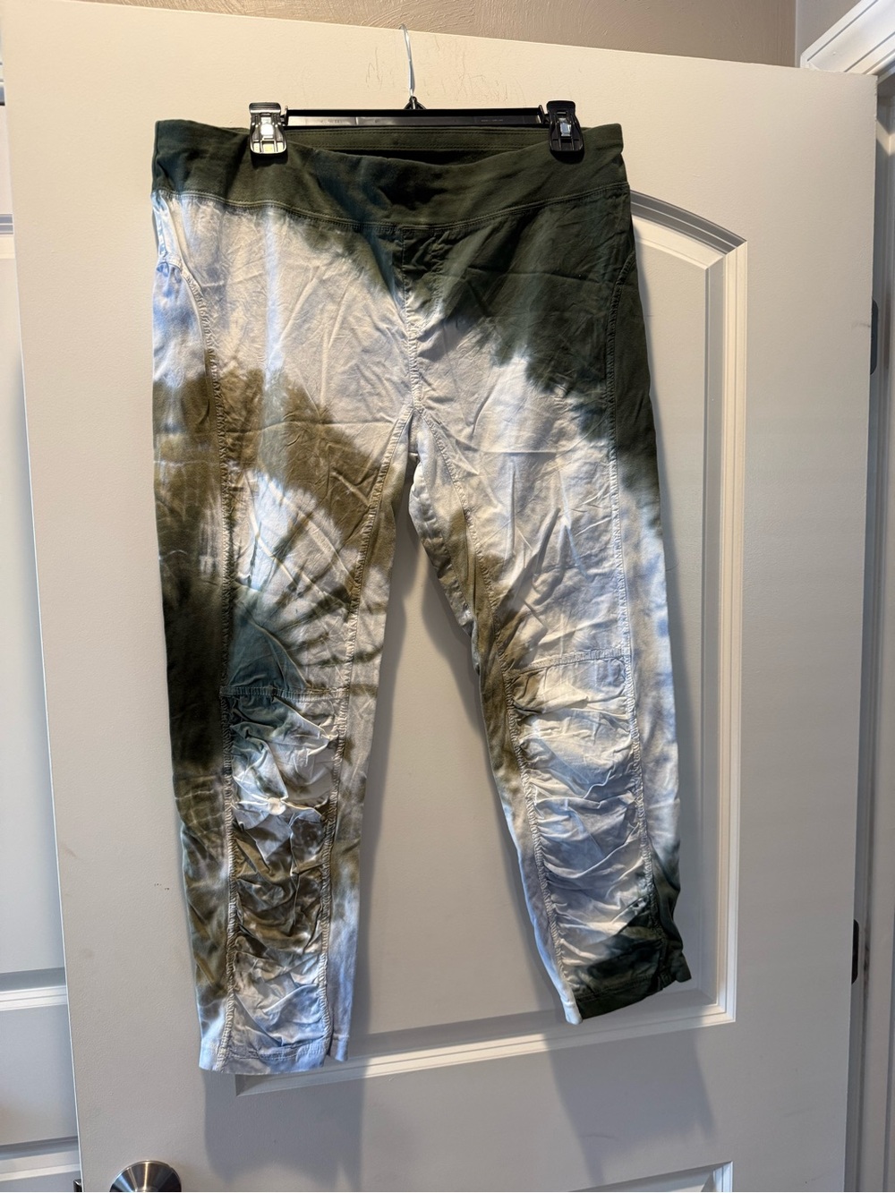 Tie-Dye Olive Green & White Jogger Pants